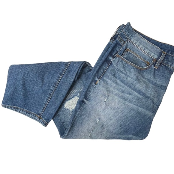 J. Crew Factory Jeans Cropped (Inseam 28”) Distressed Blue Size 32 - Picture 2 of 8